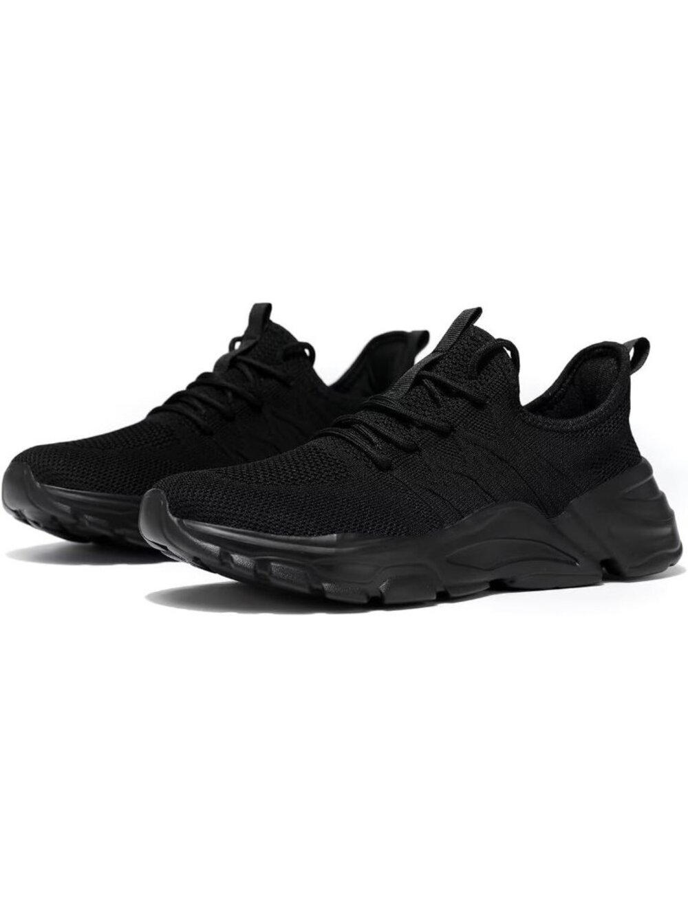 Men's Black Non Slip Breathable Lightweight Pull On Athletic Fashion Sneaker - Picture 5 of 6